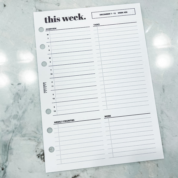 Editable Weekly // Plan With Bee x Perfectionism Prints Collab