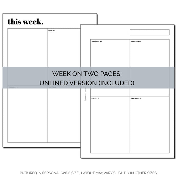 Week on Two Page Calendar (WO2P)