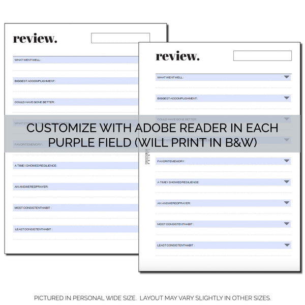 Editable Monthly Review