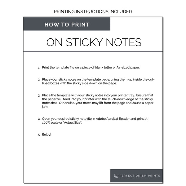 GTD Sticky Note Templates