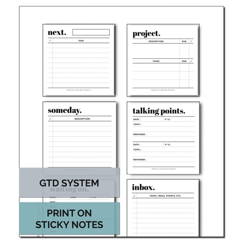 GTD Sticky Note Templates