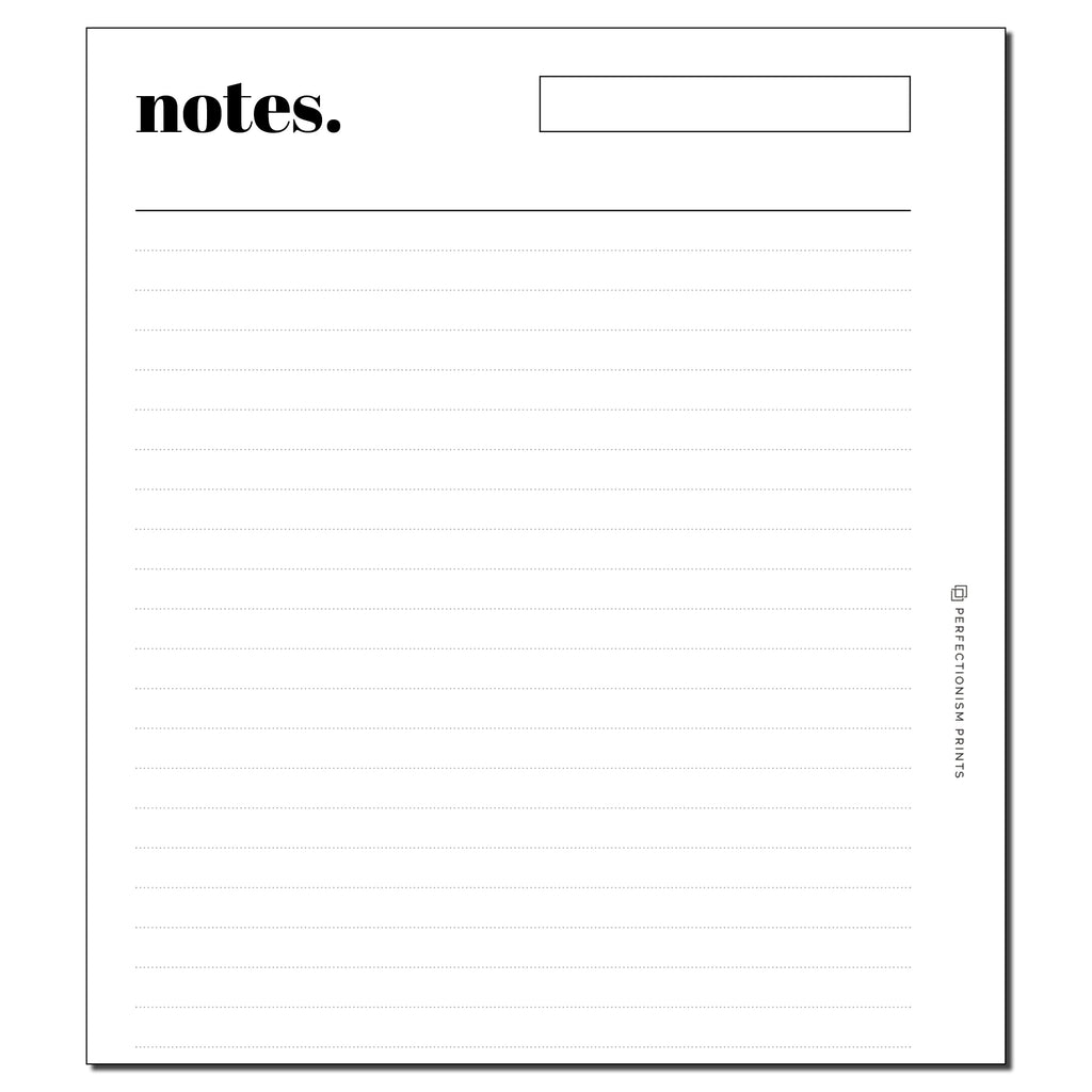 Lined Notes – Perfectionism Prints