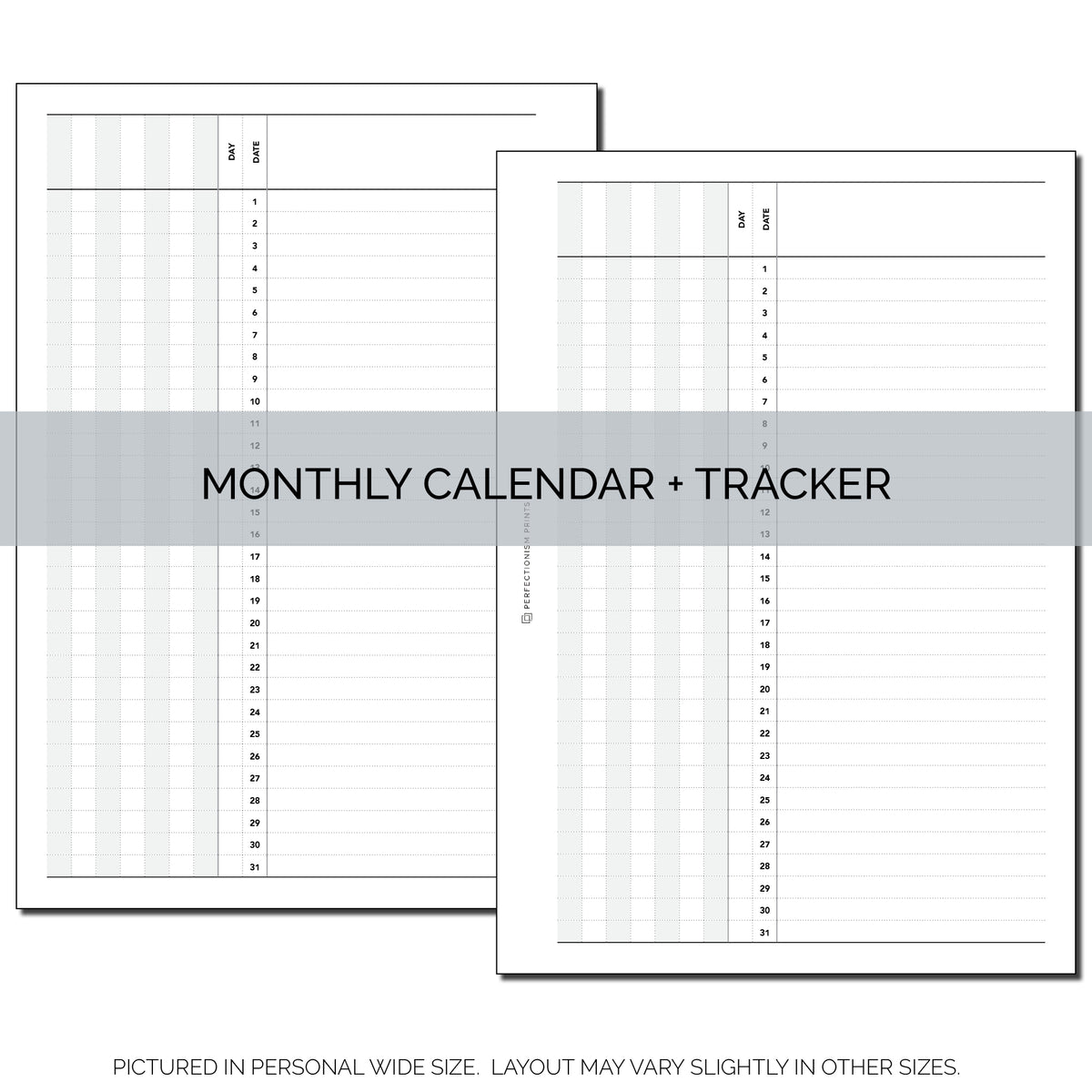 Monthly Log & Tracker – Perfectionism Prints