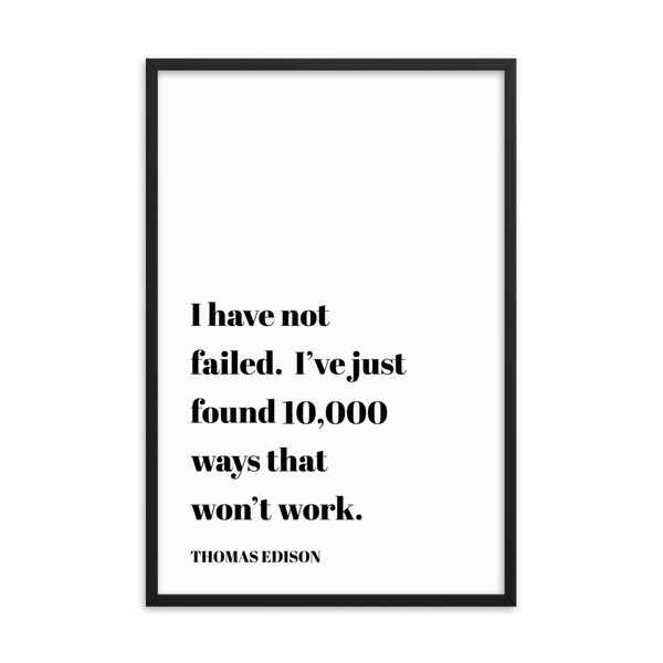 "10,000 Ways" Edison Quote Framed Print (Free Shipping)