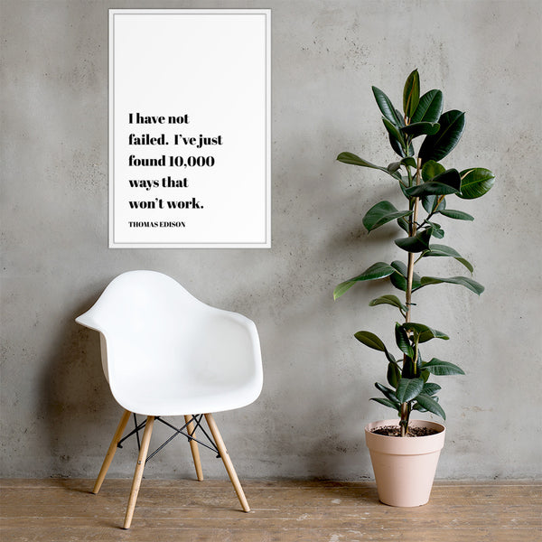 "10,000 Ways" Edison Quote Framed Print (Free Shipping)